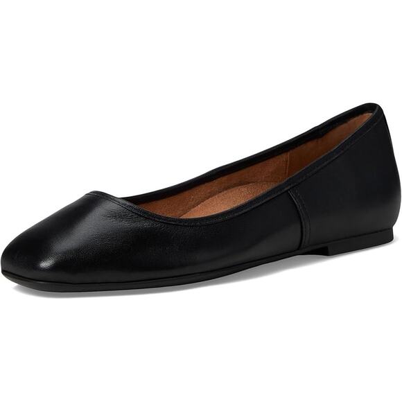 Vionic Womens Orinda Skimmers Flats US 7.5 M EU 38 Black Leather Slip On NIB - Picture 1 of 12